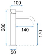 Umývadlová batéria GUSTO TWO - zlatá, vysoká – Obrázok 5