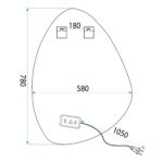 Zrkadlo LED 80x60cm YH-3347 – Obrázok 6