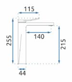 Umývadlová batéria REA SOUL - matná čierna, vysoká – Obrázok 4