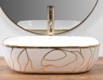 Umývadlo na dosku REA BELINDA - biele-zlatá vlnka – Obrázok 4