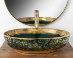 Umývadlo na dosku REA MARGOT - zeleno-zlaté – Obrázok 4