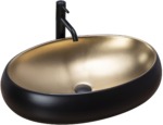 Umývadlo na dosku REA MELANIA - zlato-čierne