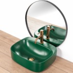 Umývadlo na dosku REA LUIZA 50 - matné zelené – Obrázok 3