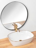 Umývadlo na dosku REA SOL - bielo-zlaté – Obrázok 3