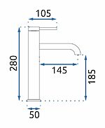 Umývadlová batéria REA SPOT - zlatá, vysoká – Obrázok 4