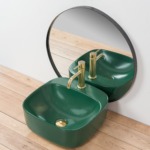 Umývadlo na dosku REA LUIZA 42 - matné zelené – Obrázok 5