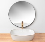 Umývadlo na dosku REA SOL - bielo-zlaté – Obrázok 4