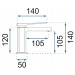 Umývadlová batéria CREEK - matná čierna, nízka – Obrázok 6