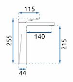 Umývadlová batéria REA SOUL - brúsené zlato s čiernym madlom, vysoká – Obrázok 4