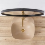 Umývadlo na dosku REA LUIZA 42 - matné béžové – Obrázok 5