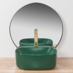 Umývadlo na dosku REA LUIZA 42 - matné zelené – Obrázok 3