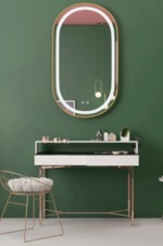 Zrkadlo LED OLL 60x90 cm Brush Gold – Obrázok 6