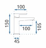 Umývadlová batéria REA ORIX - chróm, nízka – Obrázok 4