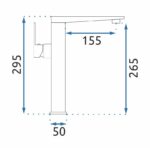 Umývadlová batéria REA LEVI - čierna, vysoká – Obrázok 4
