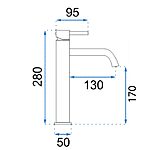 Umývadlová batéria REA Lungo Grip - Gun Grey, vysoká – Obrázok 8