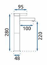 Umývadlová batéria REA POLO - čierno-zlatá, vysoká – Obrázok 4
