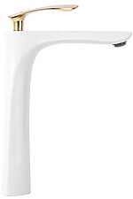 Umývadlová batéria REA ORBIT - bielo-zlatá, vysoká – Obrázok 4