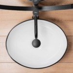 Umývadlo na dosku REA SOFIA Biele/čierny okraj – Obrázok 4