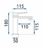 Umývadlová batéria REA VIRAL - čierna-ružové zlato, nízka – Obrázok 5