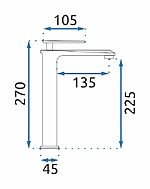 Umývadlová batéria REA ROMANO - čierna, vysoká – Obrázok 4