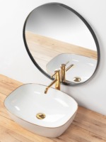 Umývadlo na dosku REA SOL - bielo-zlaté – Obrázok 2