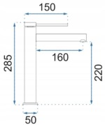 Umývadlová batéria REA GRIP - zlato-čierna, vysoká – Obrázok 5