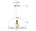 Zrkadlové sklenené závesné stropné svietidlo APP322-1CP SILVER – Obrázok 9