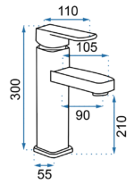 Umývadlová batéria REA CARO - chróm, vysoká – Obrázok 3