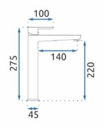 Umývadlová batéria REA ORIX - zlato, vysokáBATERIE REA Orix Zlatá Vysoká – Obrázok 3