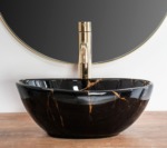 Umývadlo na dosku Rea Sofia Mini Black Marble Shiny – Obrázok 5