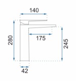 Umývadlová batéria REA PARKER Brush Gold High – Obrázok 5