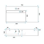 Umývadlo REA Archi 75 CM Grey MATT na dosku - konglomerát – Obrázok 8