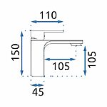 Umývadlová batéria REA URBAN - matná čierna, nízka – Obrázok 7