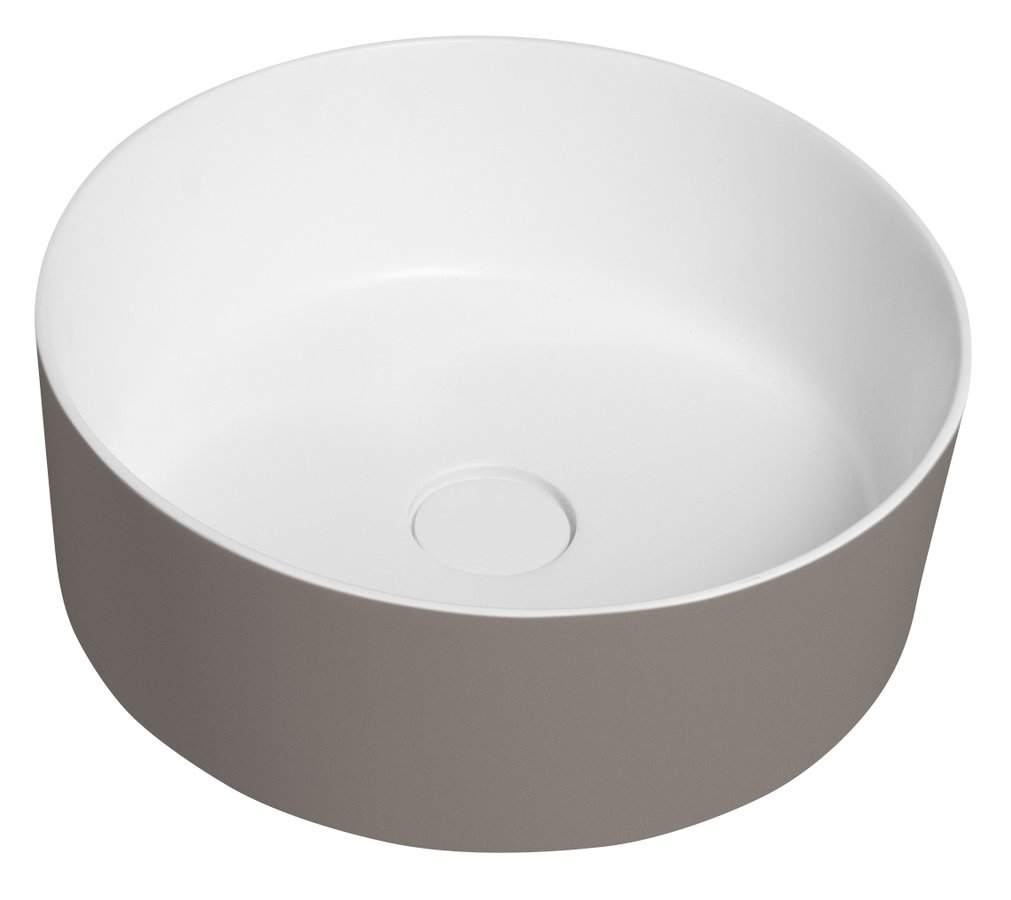 THIN umývadlo na dosku Ø38 cm THIN umývadlo na dosku Ø38 cm, agila/bielá mat – Obrázok 1