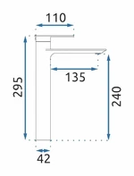 Umývadlová batéria REA VENETA Brush Gold High – Obrázok 4