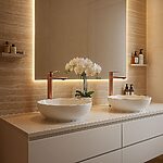 Umývadlová batéria REA STORM - COPPER BRUSH vysoká – Obrázok 2