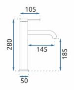 Umývadlová batéria REA SPOT Brush Nickel High – Obrázok 3