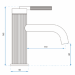 Umývadlová batéria REA Argon Brush Copper Low – Obrázok 5