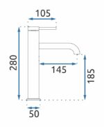 Umývadlová batéria REA SPOT Brush Copper High – Obrázok 3