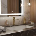 Umývadlová batéria REA Drop Brush Gold low – Obrázok 2