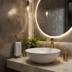 Umývadlová batéria REA Drop Brush Gold High – Obrázok 5