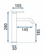 Umývadlová batéria REA SPOT Brush Gold High – Obrázok 5