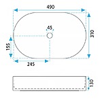 Umývadlo na dosku REA Vanda Olive Matt – Obrázok 8