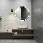 Zrkadlo LED 50cm MMJ BRUSH GOLD – Obrázok 10