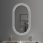 Zrkadlo LED OVL 50x100cm Black – Obrázok 11