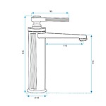 Umývadlová batéria REA Monaco - Gold Brush , Low – Obrázok 11