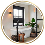 Zrkadlo LED 100cm MMJ BRUSH GOLD – Obrázok 9