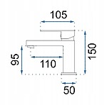 Umývadlová batéria REA FENIX - matná čierna, nízka – Obrázok 7