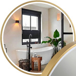 Zrkadlo LED 100cm MMJ BRUSH GOLD