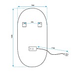 Zrkadlo LED OVL 50x100cm Gold – Obrázok 9